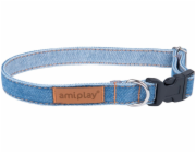 Nastavitelný límec Amiplay Denim, modrý, 250-400x15 mm