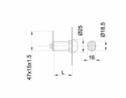 Zámek IBFM DIY 150, chrom, 16 mm