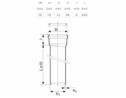 Venkovní kanalizační potrubí Magnaplast, O 110 mm, SN4, 3m