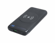 DELTACO PB-Q1003, Qi Powerbank 10000mAh, čierna