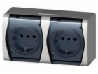 Dvojitá zásuvka ELEKTRO-PLAST HERMES2, IP44