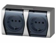 Dvojitá zásuvka ELEKTRO-PLAST HERMES2, IP44