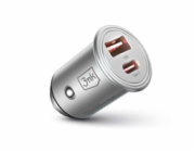 3mk nabíječka do auta - Hyper Car Charger 45W, 1x USB + 1x USB-C (PD)