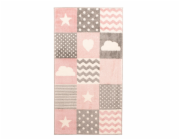 Koberec DOMOLETTI KIDS, 150×80 cm, růžový, šedý