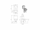 WC s poklopem CERSANIT MERIDA K03-014, 355×670 mm