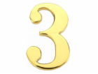 Číslo dveří "3", zlatá barva, 45 mm