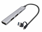 i-tec USB-C/USB-A Metal Charging + data HUB, 15W per port...
