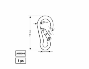 Upevňovací karabina Haushalt, AISI304, 1DD, 10 x 100 mm