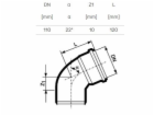Vnitřní kanalizační koleno HTplus, O 110 mm, 22°