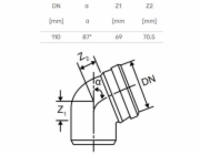 Magnaplast Koleno 87° vnitřní kanalizace dBB 110mm (15750)