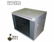 OCRACK 19  OCC-06U-45SBK rozvaděč nástěnný 6U/450mm celoskleněné dveře - černý