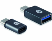 Conceptronický USB adaptér DONN04G USB-C - USB šedý (DONN04G)