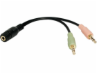 LogiLink kabel Jack 3,5 mm – Jack 3,5 mm x 2 0,15 m černý...