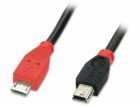 Lindy microUSB - miniUSB USB kabel 1 m černý (31718)