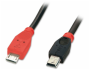 Lindy microUSB - miniUSB USB kabel 1 m černý (31718)