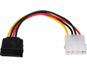 Akyga Molex - SATA, 0,15 m, vícebarevný (AK-CA-17)