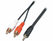 Lindy RCA (Cinch) - RCA (Cinch) kabel x2 2m černý (35681)