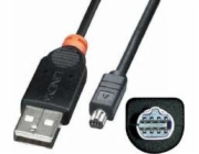 Lindy USB-A - USB mini 4pinový USB kabel 2 m Černý