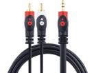 Libox Jack 3,5 mm - RCA (Cinch) kabel x2 1,5 m černý (LB0...