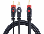 Libox Jack 3,5 mm - RCA (Cinch) kabel x2 1,5 m černý (LB0022)
