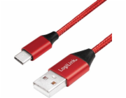 LogiLink USB-A - USB-C USB kabel 1 m červený (CU0148)