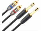 Mozos Jack 6,3 mm - RCA (Cinch) kabel x 2 3m černý (MCABL...