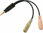 LogiLink kabel Jack 3,5 mm – Jack 3,5 mm x 2 0,15 m černý...