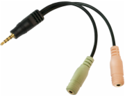 LogiLink kabel Jack 3,5 mm – Jack 3,5 mm x 2 0,15 m černý (CA0021)