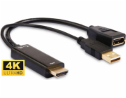 MicroConnect HDMI AV adaptér – DisplayPort + USB-A černý (HDMDPP1)