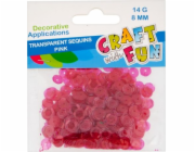 Craft with Fun CF SEQUINS TRANSPARENT BUTTON 8MM RŮŽOVÁ 40/400