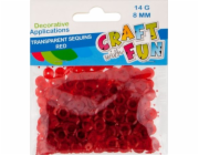 Craft with Fun CF SEQUINS PRŮHLEDNÉ TLAČÍTKO 8MM ČERVENÉ 40/400