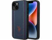 Pouzdro US POLO US Polo pro iPhone 14 Plus 6,7" tmavě modrá/námořnická modrá Leather Stitch