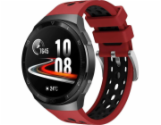 Univerzální sportovní řemínek Alogy Gumový pro chytré hodinky 22mm, červený a černý
