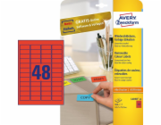 Avery Zweckform Odnímatelné barevné štítky 45,7 x 21,2 mm červené (L6038-20)