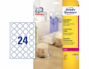 Avery Zweckform Transparent Crystal Clear produktové štítky O 40 mm (L7780-25)