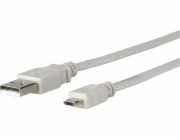 USB MicroConnect microUSB – kabel USB-A 5 m šedý (USBABMICRO5G)