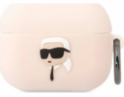 Karl Lagerfeld pouzdro Karl Lagerfeld KLAPRUNIKP kryt Apple AirPods Pro růžový/růžový Silikonový Karl Head 3D