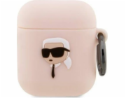 Karl Lagerfeld Case Karl Lagerfeld KLA2RUNIKP Apple AirPods 2/1 kryt růžový/růžový Silikonový Karl Head 3D