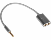 Maclean Jack 3,5 mm - Jack 3,5 mm x2 kabel 0,15 m bílý (MCTV-580)