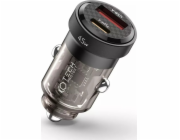 4kom.pl nabíječka CC45W USB nabíječka do auta USB-C Typ C 2portová nabíječka do auta PowerDelivery PD 45W QuickCharge QC 3.0 černá