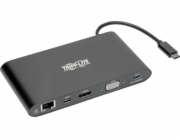 Tripp Lite Tripp Lite USB-C Dock, Duální displej – 4K HDMI/mDP, VGA, USB 3.2 Gen 1, USB-A/C Hub, GbE, Paměťová karta, 100W PD Charging