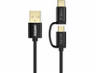 Choetech USB-A - microUSB + USB-C USB kabel 1,2 m černý (...