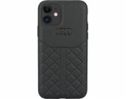 Audi Audi Originální kožený iPhone 12/12 Pro 6,1" černý/černý pevný obal AU-TPUPCIP12P-Q8/D1-BK
