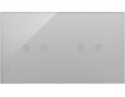 Kontakt-Simon Touch rámečky S54 Dotykový dotykový panel, 2 moduly, 2 horizontální dotyková pole + 2 horizontální dotyková pole, stříbrná mlha DSTR222/71