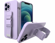 Hurtel Rope case gelové pouzdro s řetízkem na kabelku šňůrka na kabelku iPhone 12 Pro Max fialová