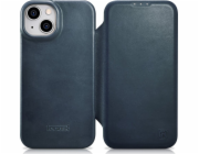 iCarer iCarer CE Oil Wax Premium Leather Folio Case iPhone 14 Plus Kožené Flip Case Magnetic MagSafe Blue (AKI14220707-BU)