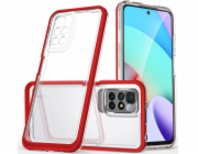 Hurtel Clear 3v1 pouzdro pro Xiaomi Redmi 10 gelový kryt s rámečkem červený