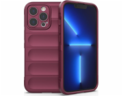 Pouzdro Hurtel Magic Shield Case pro iPhone 13 Pro Max, pružný pancéřový kryt, bordó