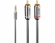 Lindy Jack 3,5mm - RCA (Cinch) kabel x2 3m stříbrný (35335)