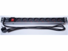 PremiumCord Panel napájecí 1U do 19" racku, 8x230V, 2m ka...